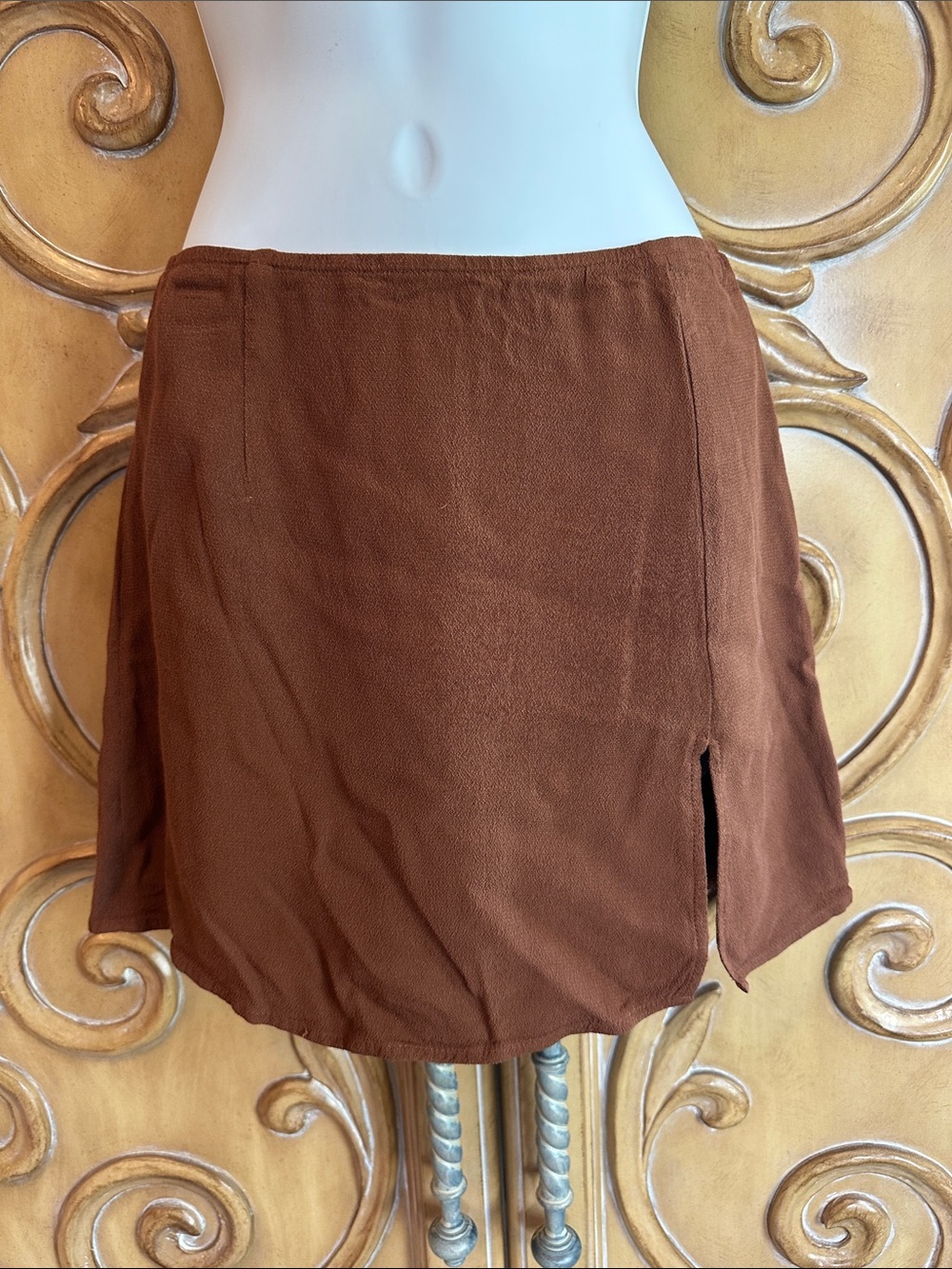 sun-deh Chocolate Brown Mini Skirt with Front Slit